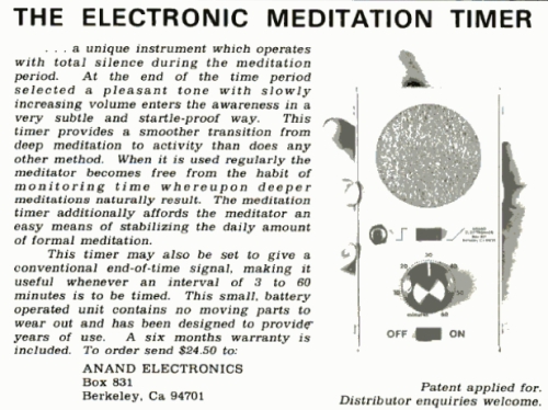 meditation timer circa 1976